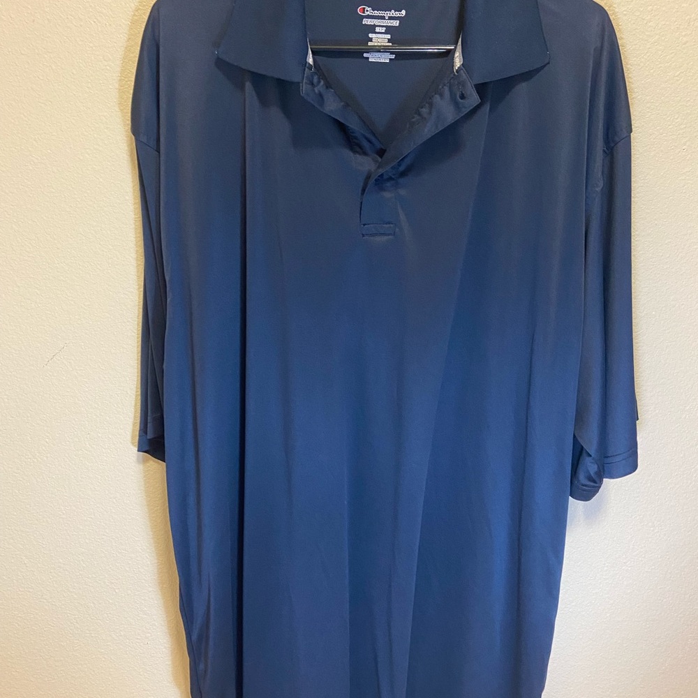 Champion Mens Performance Navy Blue PowerTrain Vapor Sport Polo Size 2XLT